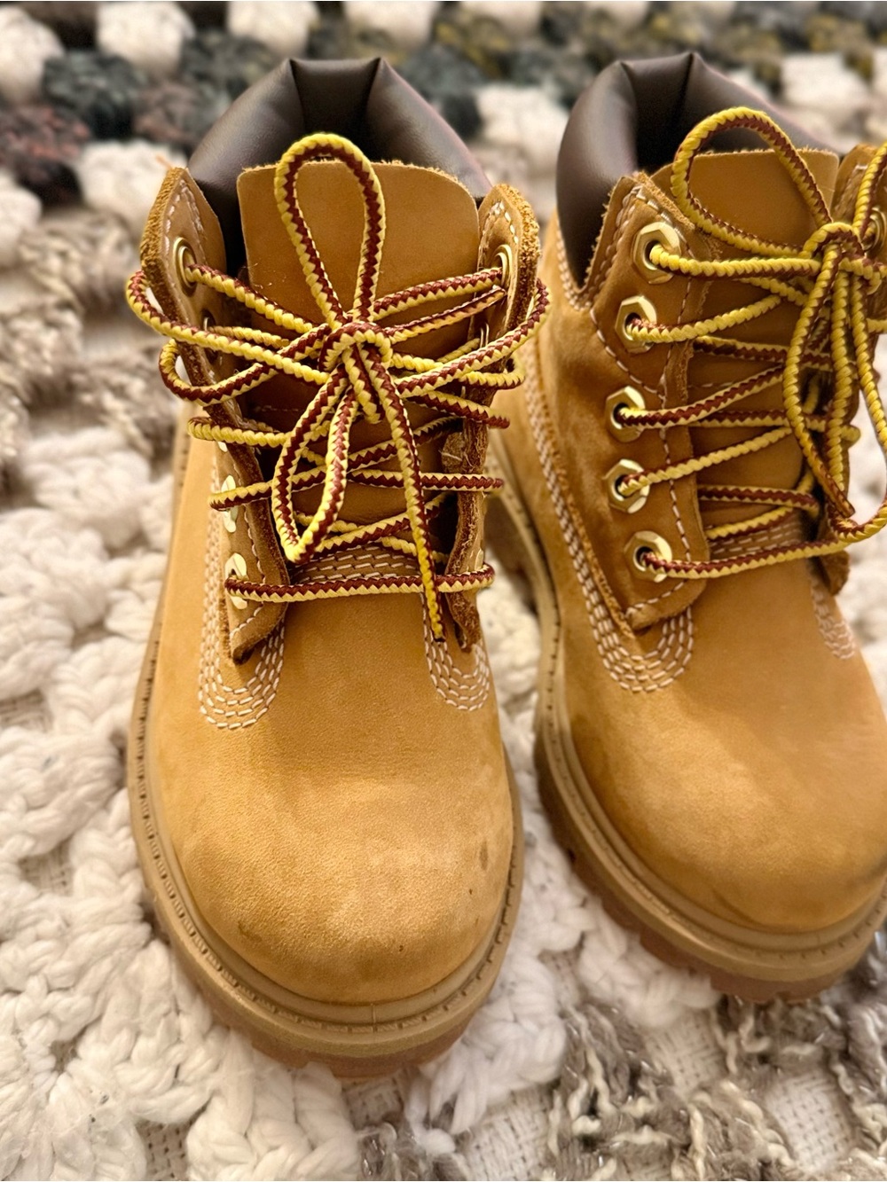 Timberland Wheat/Tan Kids Lace-Up Hiking Boots